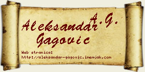 Aleksandar Gagović vizit kartica